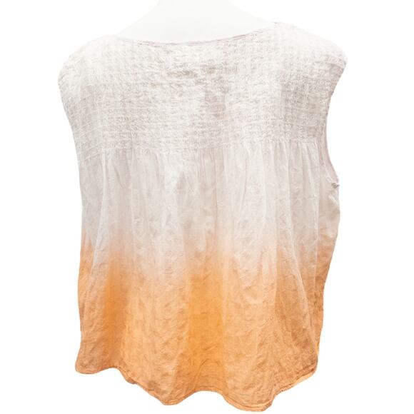Free People Little Bit Of Something Sleeveless Smocked Top Ombre Pink S or M - Picture 3 of 5